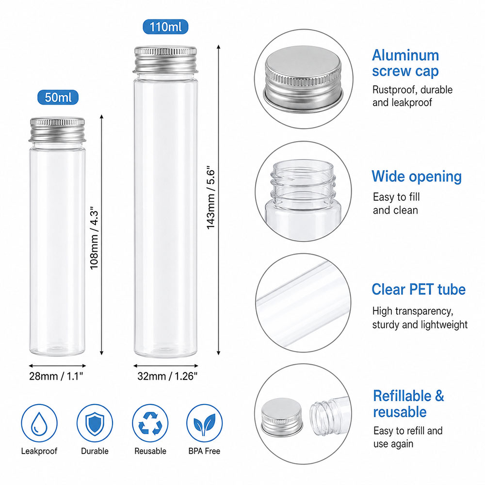 20 Stück 50 ml/100 ml transpar – Wedding Decoration Supply Bewertung und Preis