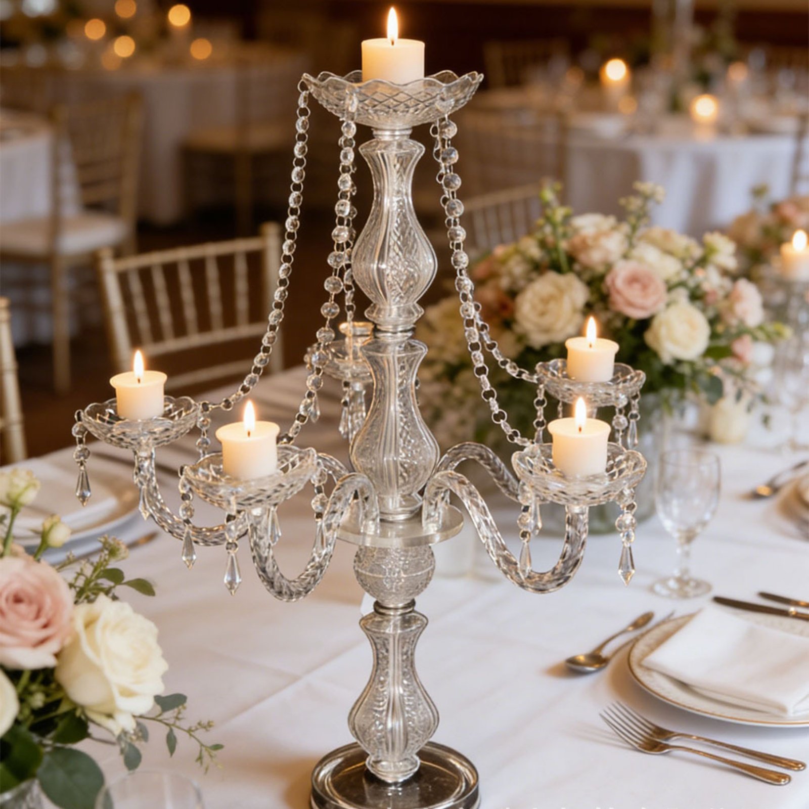 Kristall-Kerzenleuchter Elegan – Wedding Decoration Supply Bewertung und Preis